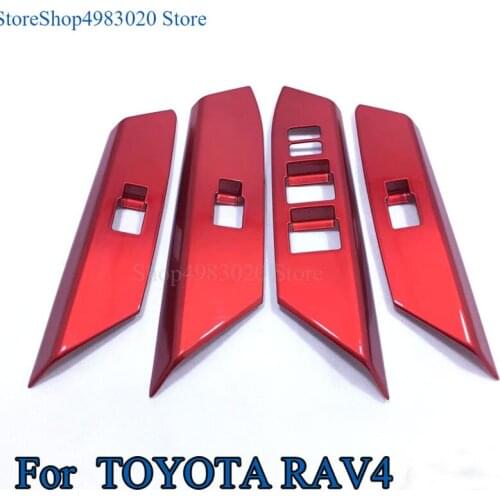 For Toyota RAV4 RAV 4 2016 2017 ABS Matte Window Control Panel Lift Switch Cover Trim Interior Car Styling Accessories LHD 4pcs