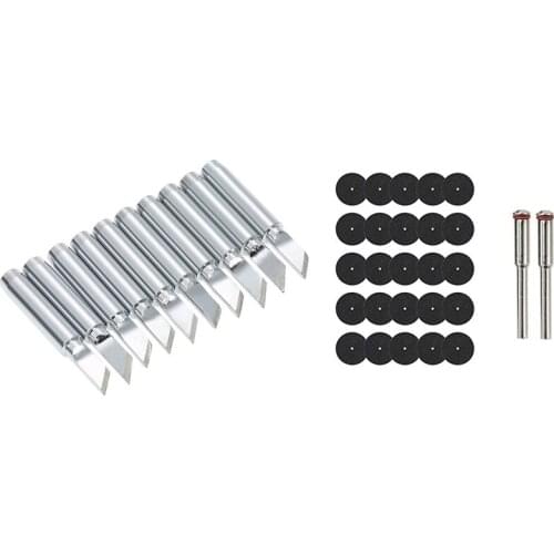 10 Pcs Soldering Iron Tips Lead-Free Screwdriver Iron Tip & 1 Set 32mm Grinding Wheel with Mandrels