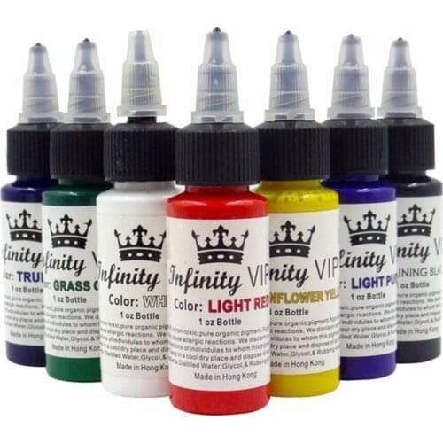 30ml 7 Colors Natural Pure Plant Tattoo Pigment Permanent Tattoos Ink Pigment For Body Professional Tattoo Ink Makeup 1oz Bottle
