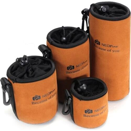 Four Size Soft Neoprene Camera Lens Pouch Bag Case with hanger lens Cover Protector for Canon nikon pentax sony olympus DSLR