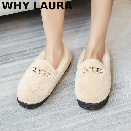 New lovely 2021 indoor home slippers warm soft plush shoes non-slip indoor metallic fur slippers pure color lovely womens shoes