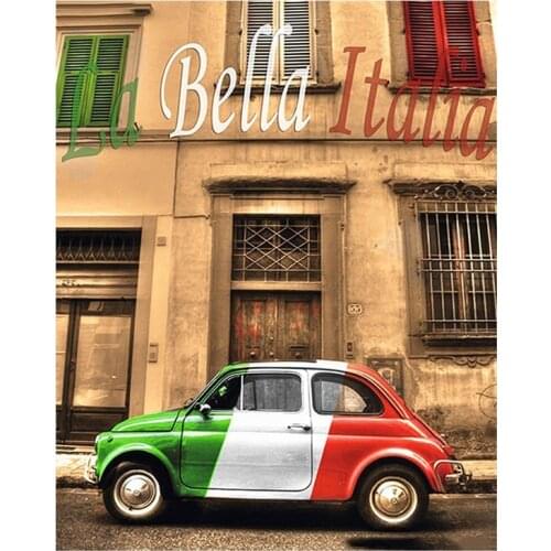 NEW 5D DIY Car Scenery Ltalian City Needlework Diamond Embroidery Cross Stitch Mosaic Home Decor Round Diamond Painting XN540