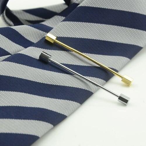 New Men 5.4cm Collar Clips Needle Brooch Pin Wedding Plated Collar Clip Tie Bar Pins A66
