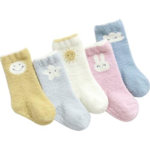 Autumn winter new arrival velvet warm newborn baby socks cute cartoon thicken baby boy girl socks 0-1-3 years old