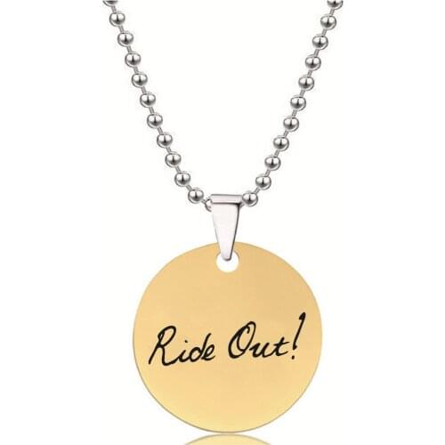 BLINGPAW Stainless Steel Pendant Neckalce Ride Out! Keychain Bag Ornaments Tag Hip Hop Street Accessories Gold Black Silver