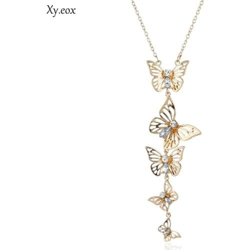 AAA Cubic Zircon Wedding Choker Necklace Women Multiple Butterfly Necklaces & Pendants