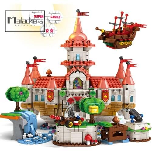 Mailackers Movie Game Peached Princess Castle Creator Expert Super Mary Bros. Palace House Modular Building Blocks Collector Toy