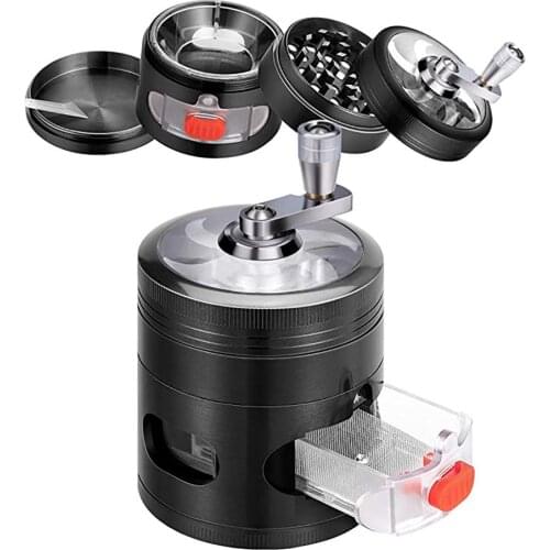 Portable Metal Tobacco Herb Grinder Manual Handle Crank Spice Crusher Drawer Hand Mill Kitchen Accessories Gadget Cooking Tools