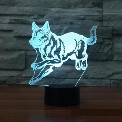 [Seven Neon]Cute Dog Acrylic 7Colors Desk Lamp 3D Lamp Novelty Led Night Light Child Gift Millennium Falcon Light