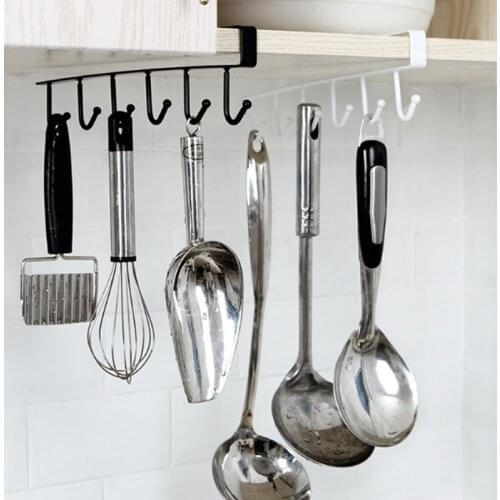 Storage Rack Multi-function Under Cabinet Kitchen Metal Hook Organizer Holder For Kitchen Home JAN88