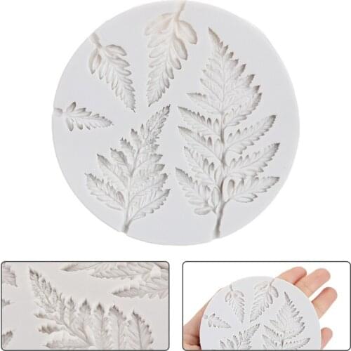 Tropical Plant Mimosa Leaves Silicone Mould Chocolate Candy Mold Fern Leaves Fondant Cake Dessert Mould DIY Birthday Party Decor