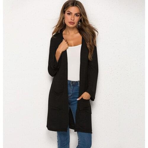 Spring And Autumn Women Style Fashion Lightweight Cardigan Jacket Coat Outwear Tops Casual Loose Open Stitch Solid Regular