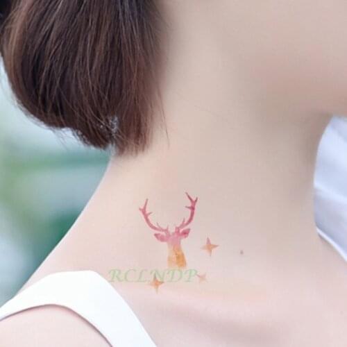 Waterproof Temporary Tattoo lovely elk deer star butterfly tatto stickers tatoo fake tattoos for girl kids child