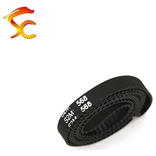 2PCST S2M closed loop rubber S2M timing belt S2M-568-3MM/6MM Teeth 284 Length 568mm width 6mm 3D printer belt