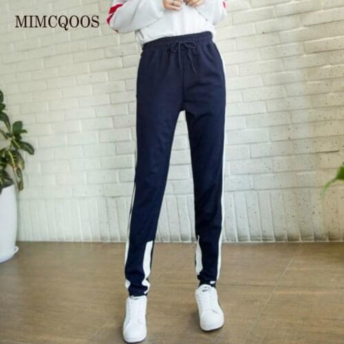 170-185cm Women High Waist Sweatpants Striped Sports Pants Students Casual Running Cargo Pants Loose Trousers Harajuku autumn
