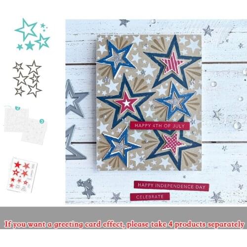 Star Happy 4th Boom Metal Cutting Dice And Stamps Stencils For Scrapbooking Stamps Embossing Mold Diy Paper Cards Craft Cutting