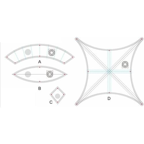 1Set Premium Double Wedding Ring Template Quilting Ruler Template Set Jewelry Accessory DIY Craft Supplies WWO66