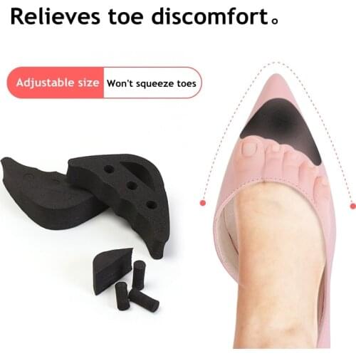 1 Pair Women High Heel Half Forefoot Insert Toe Plug Cushion Pain Relief Protector Big Shoes Toe Front Filler Adjustment