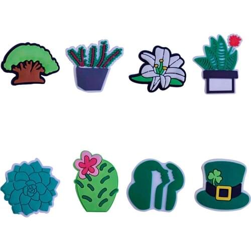 1PCS PVC Creative Simulation Plant Fridge Magnetic Sticker Cactus Kiwi Bush Flower Leaves Refrigerator Magnets Home Decoration