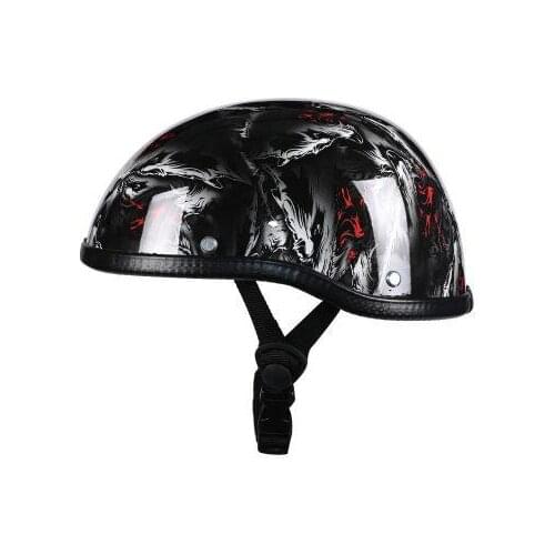 1 Pcs Adult Motorcycle Helmets Half Face Vintage Helmet Hat Cap Motorcross Moto Racing Helmets ASB Material