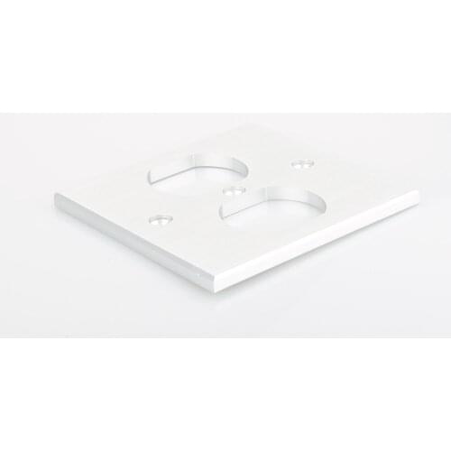 1 piece silver-colored US Socket AC Power Duplex Receptacle Cover Outlet Wall Plate Panel 8.5x8.5cm