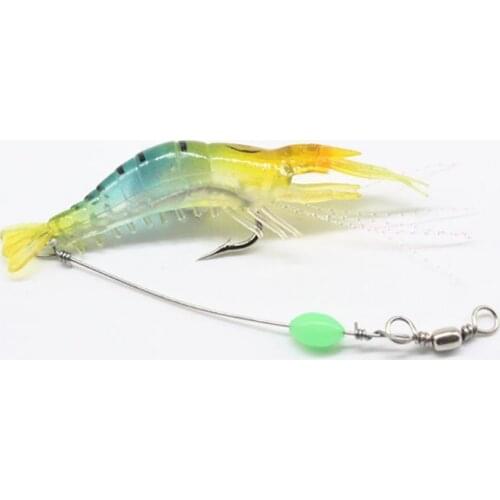 10Pcs 9.5cm/6.5g Luminous Bionic Shrimp Soft Lures Baits with Hook Fishing Tools Fish Baits