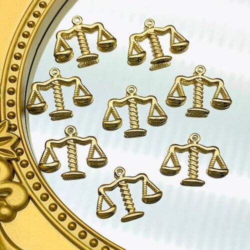10Pcs Golden Alloy Libra Charms Vintage Metal Scales Pendant For DIY Jewelry Making Accessories Necklace Earring Handmade Crafts