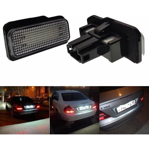 2PCS For Mercedes Benz W211 4D 5D W203 W211 W219 W219 R171 2D C-Class S203 12V Car 18LED License Plate Light lamp Canbus