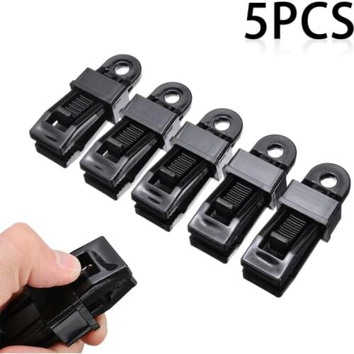 5pcs Reusable Tent Accessories Plastic Clip Hook Awning Wind Rope Clamp Awnings Clip Tent Fixed Trap Clip forOutdoor Camping Can