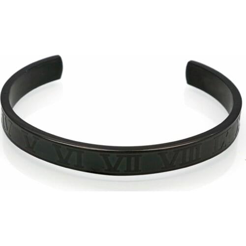 Hot Sell Titanium Stainless Steel Bangle Roman Numerals Gold Colour Cuff Bracelets Love Letter Bracelet Men Women Open Bangles