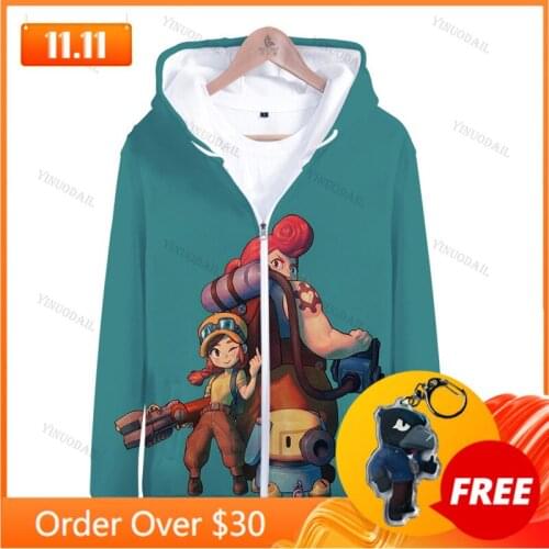 Browlers 3d Hoodie Sweatshirt Boys Girls Harajuku Long Sleeve Jacket Coat Leon Childrens Wear Kids Hoodies Teen Clothes