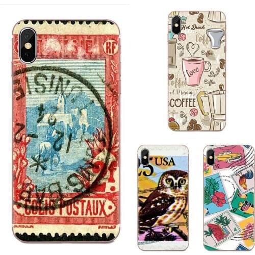 For Samsung Galaxy S20 S10 S9 S8 Plus A50 A70 A40 A30 A20 A10 A50S A70S A10S TPU Cases Cover Universal Stamps Retro Stamps