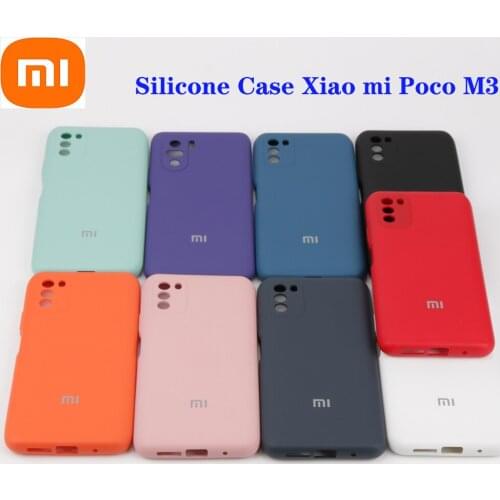 For Mi poco M3 Cover Case for Xiaomi poco M3 Original Liquid Silicone Case
