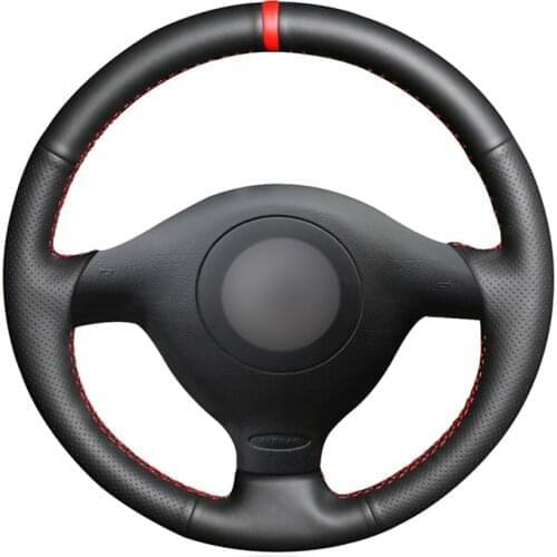 Black PU Artificial Leather Car Steering Wheel Cover for Volkswagen VW Golf 4 Passat B5 Polo MK6 Seat Leon 1M Skoda Fabia 1