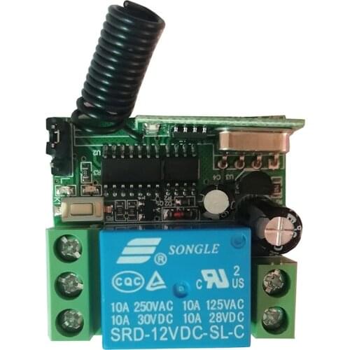 DC 12 v 24 v 10A 1 Channe mini wireless remote control switch 35MM*32MM*17MM receiver RF Wireless Relay Switch