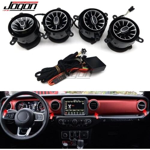 For Jeep Wrangler JK Wrangler JL 2007-2020 Dashboard Console AC Condition Air Vent Outlet Turbo Trim Atmosphere Ambient Light