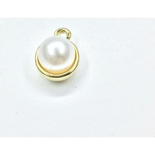 Eruifa 10pcs 10mm Nice Pearl Drop Zinc Alloy Charms Pendant necklace,earring jewelry DIY handmade Gold