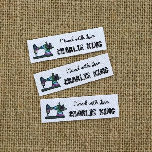 80 piece Ironing Labels, Logo or Text, Personalized Brand , Clothing Labels, Custom Design, Cotton tags (YT181)