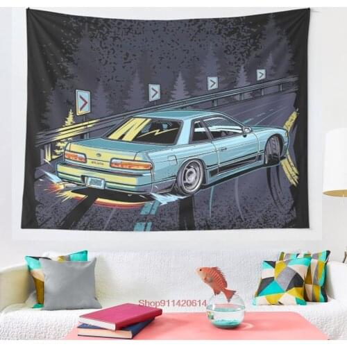 Silvia s13 touge drift tapestry Boho Tapestry Wall Hanging Tapestries Bedspread Wall Art Blanket Throw Towel Window Curtain
