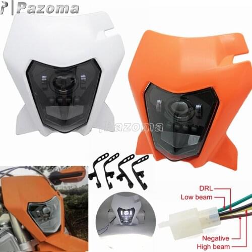 Upgrade LED Enduro Headlight Hi&Lo Beam W/DRL Lamp For Headlight Dual Sport Dirt Bike Supermoto Headlamp 14-2020