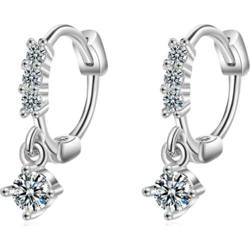 Fashion Simple Sweet Geometry Square Letter Zircon Hoop Earrings For Women Party Gifts Jewellery Accessories SAE496