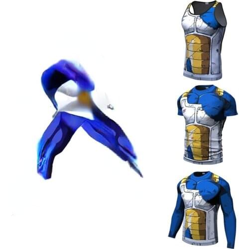 Hot Sale Fitness 3d Printed Compression Running Shirt Men Anime Bodybuilding Long Sleeve Workout Goku Cosplay T shirt Tops Tees