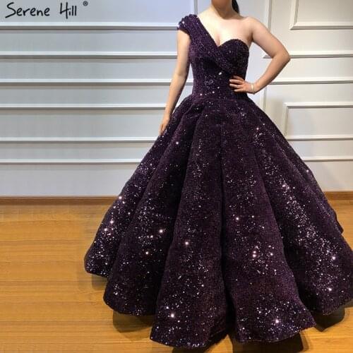 Newest 2021 Red Luxury One Shoulder Wedding Dresses Real Photo Sequined Fashion High-end Vintage Bridal Gown HM66567