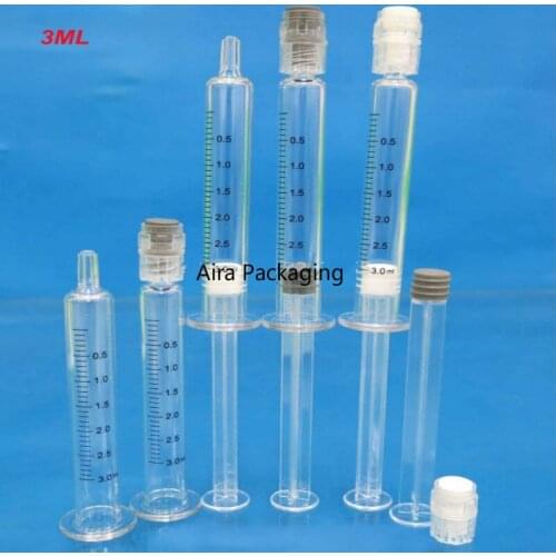 3ML 50pcs100pcs Disposable Empty Cosmetic Hyaluronic Acid Container Cosmetic Scale Needle/Syringe For Essence Beauty Tool