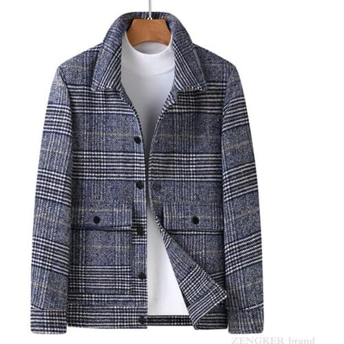 Autumn winter new mens plus size lapel plaid jacket trendy knit jacket thick casual 7XL 8xl jacket for men fashion jacket men