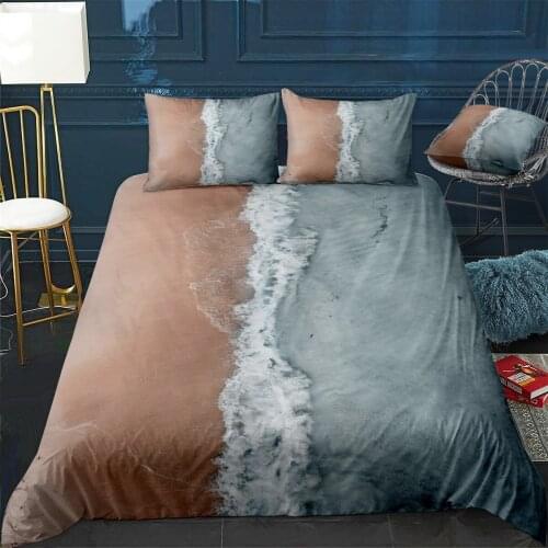 Beach Quilt Cover Pillowcase 3Piece Comforter Bedding Set With Pillow Case Single Double Duvet Cover Home Decora