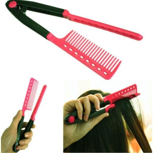 1PC Fashion Hair Combs V Type Hair Straightener Comb DIY Salon Haircut Hairdressing Styling Tool Barber Anti-static Combs Brush