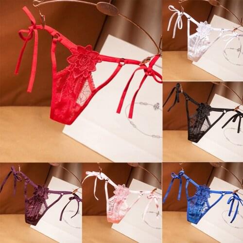 Sexy Underwear Erotic Lingerie Floral Lace Womens Panties Bandage Porno G-string Low Waist Thong Sexy Hollow Out Underpants Hot