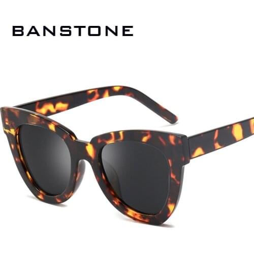 BANSTONE Cat Eye Sunglasses for Women Luxury Brand Designer Sun Glasses Ladies 2019 Fashion Eyewear UV400 Cateyes Sunglasses