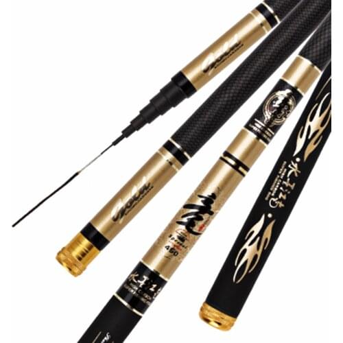 Lieyuwang 2.7-7.2m Carp Fishing Rod feeder Hard FRP Carbon Fiber Telescopic Fishing Pole Stream Rod